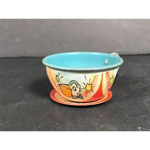 Vintage Ohio Art toy Tin lithograph tea cup saucer - Picture 3 of 10